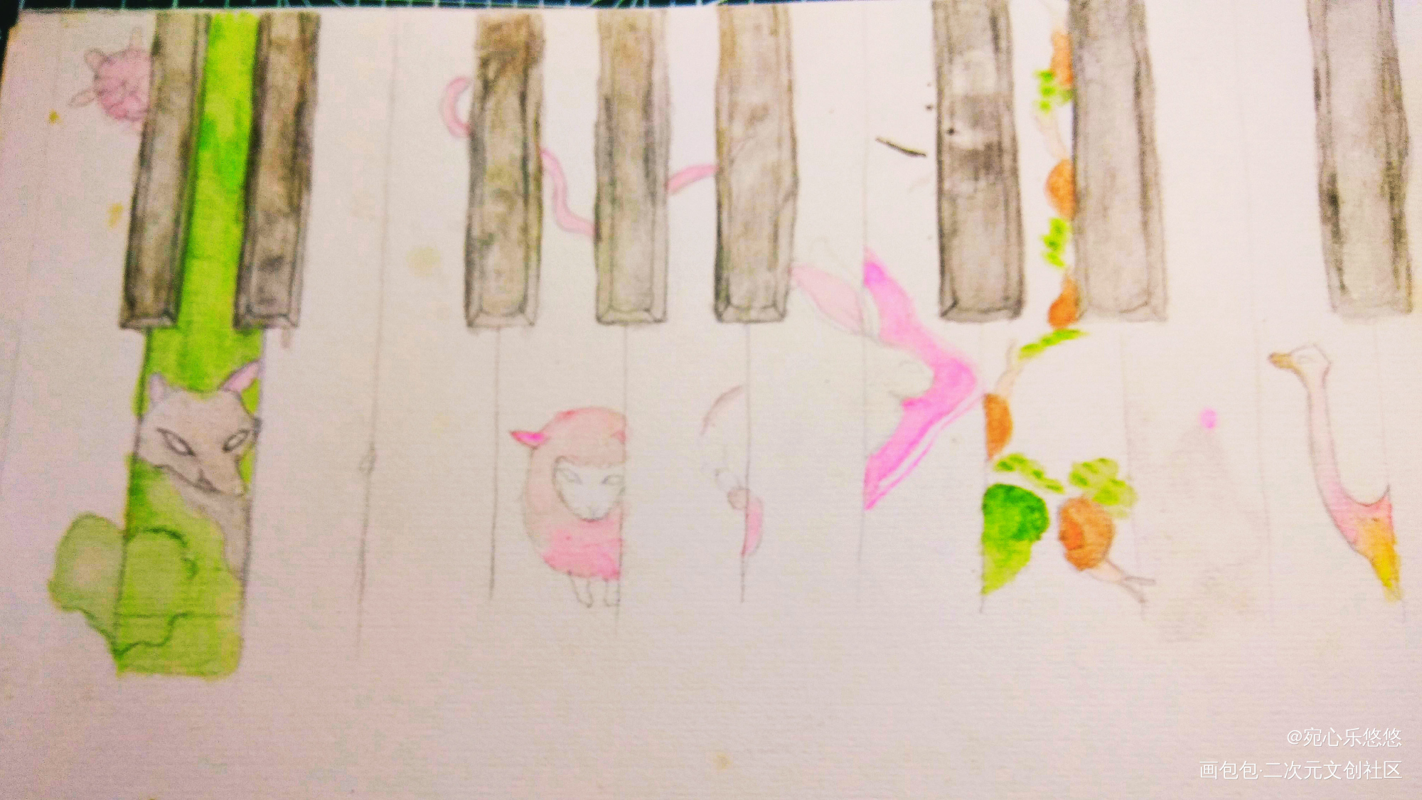 《森林小曲》_平涂我要上首推插画半临摹绘画作品