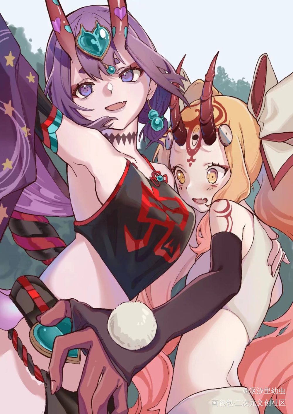 酒茨_FGO茨木童子酒吞童子绘画作品