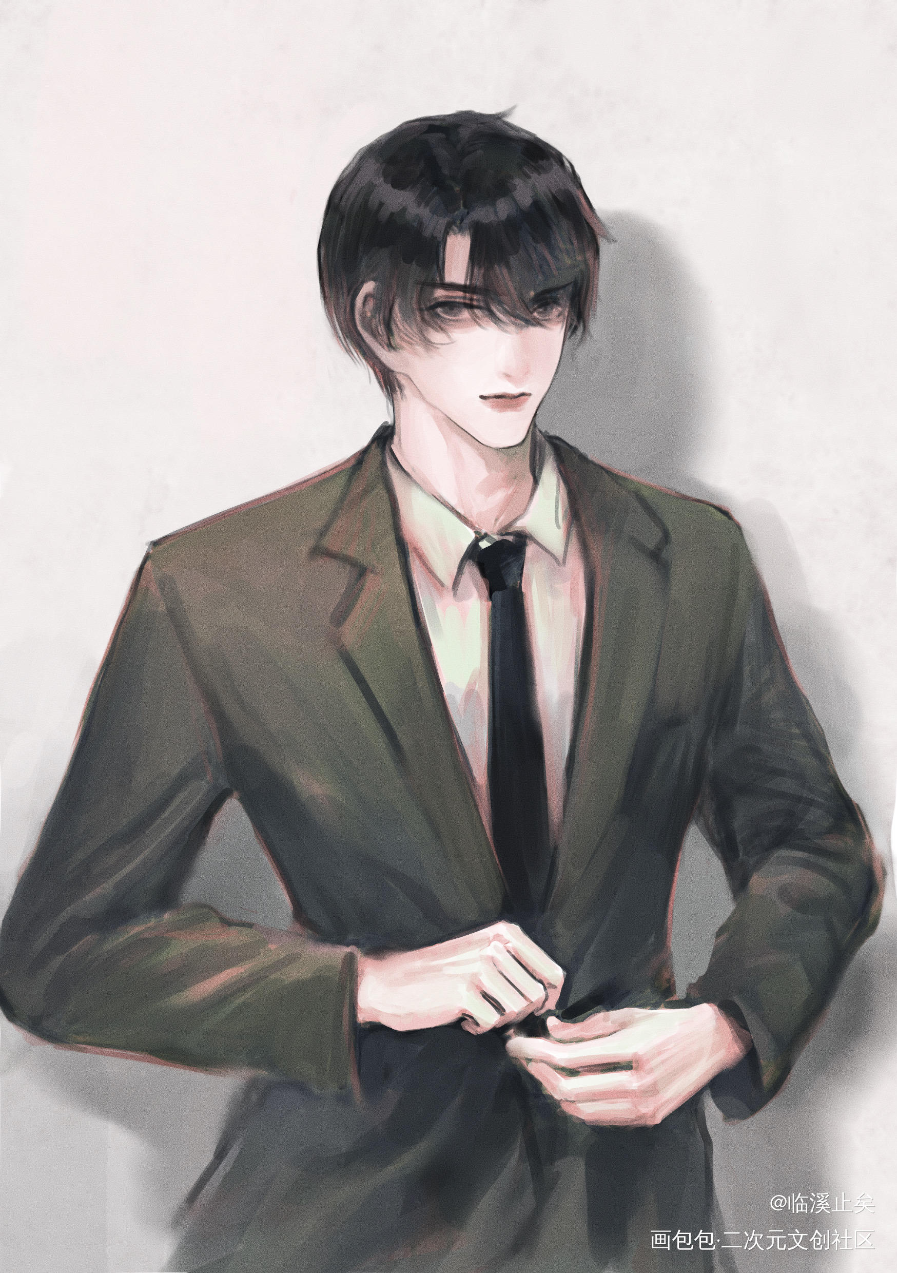 正装咕咕_一醉经年188男团寒故何故厚涂平涂日系插画同人水千丞绘画作品