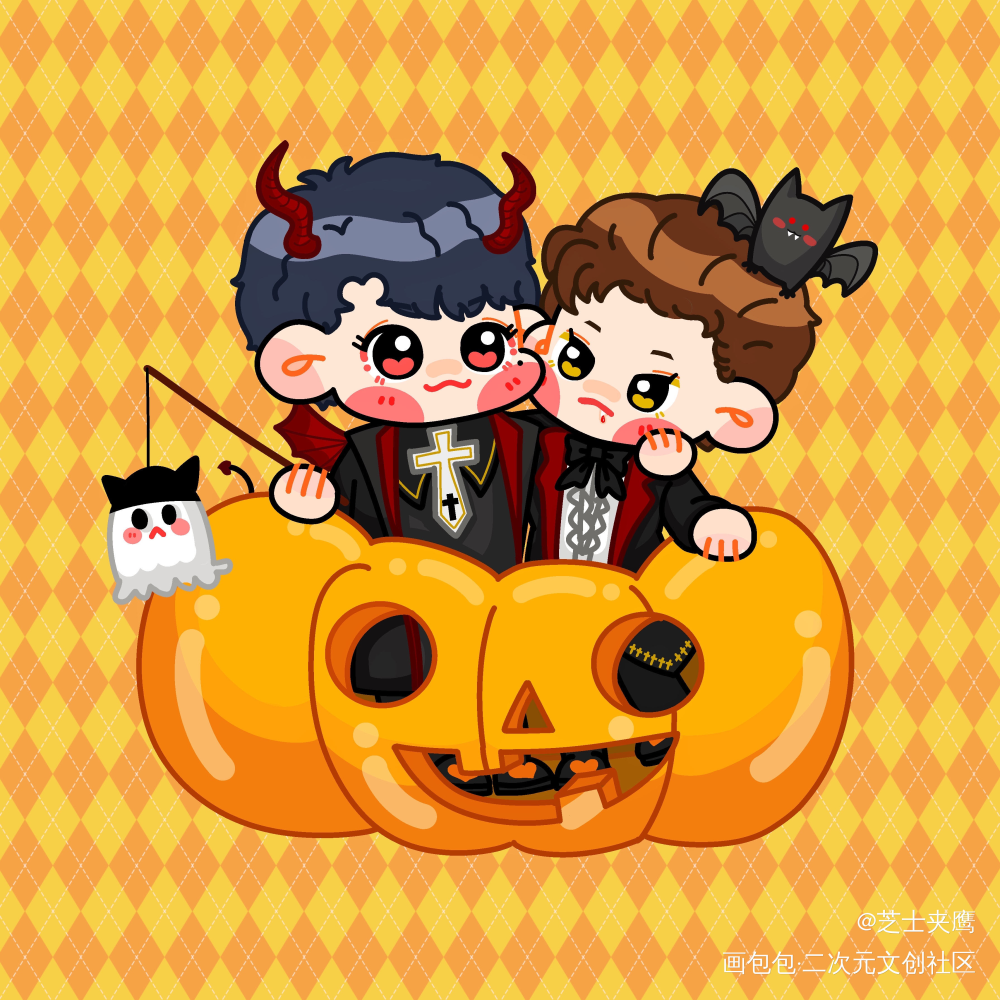 HAPPY HALLOWEEN_谁把谁当真188男团妹叔黎朔赵锦辛绘画作品