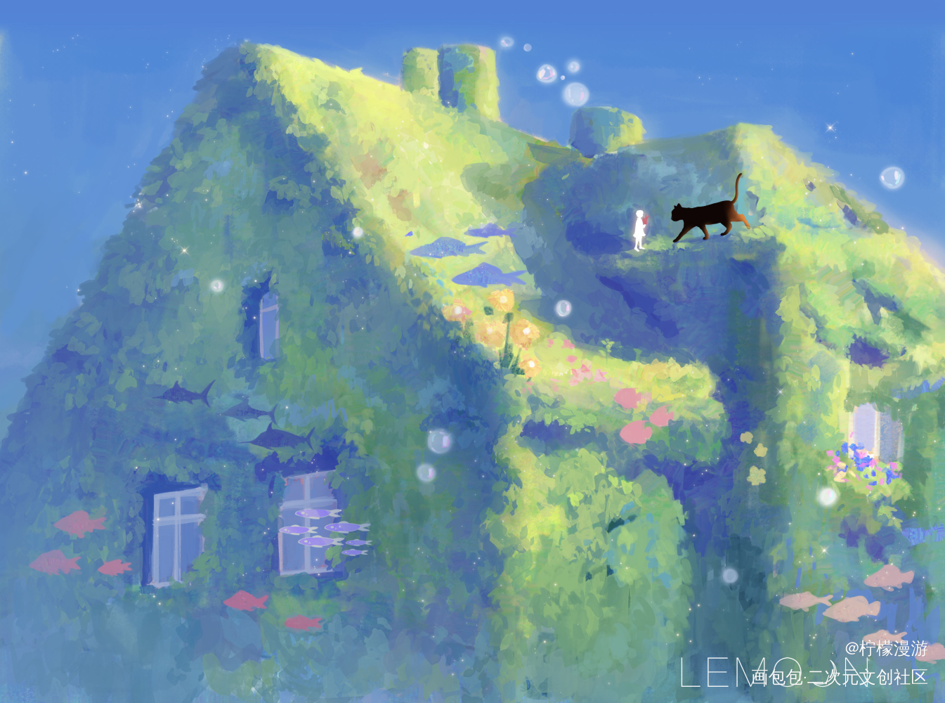爬山虎_我要上首推插画原创插画原创绘画作品