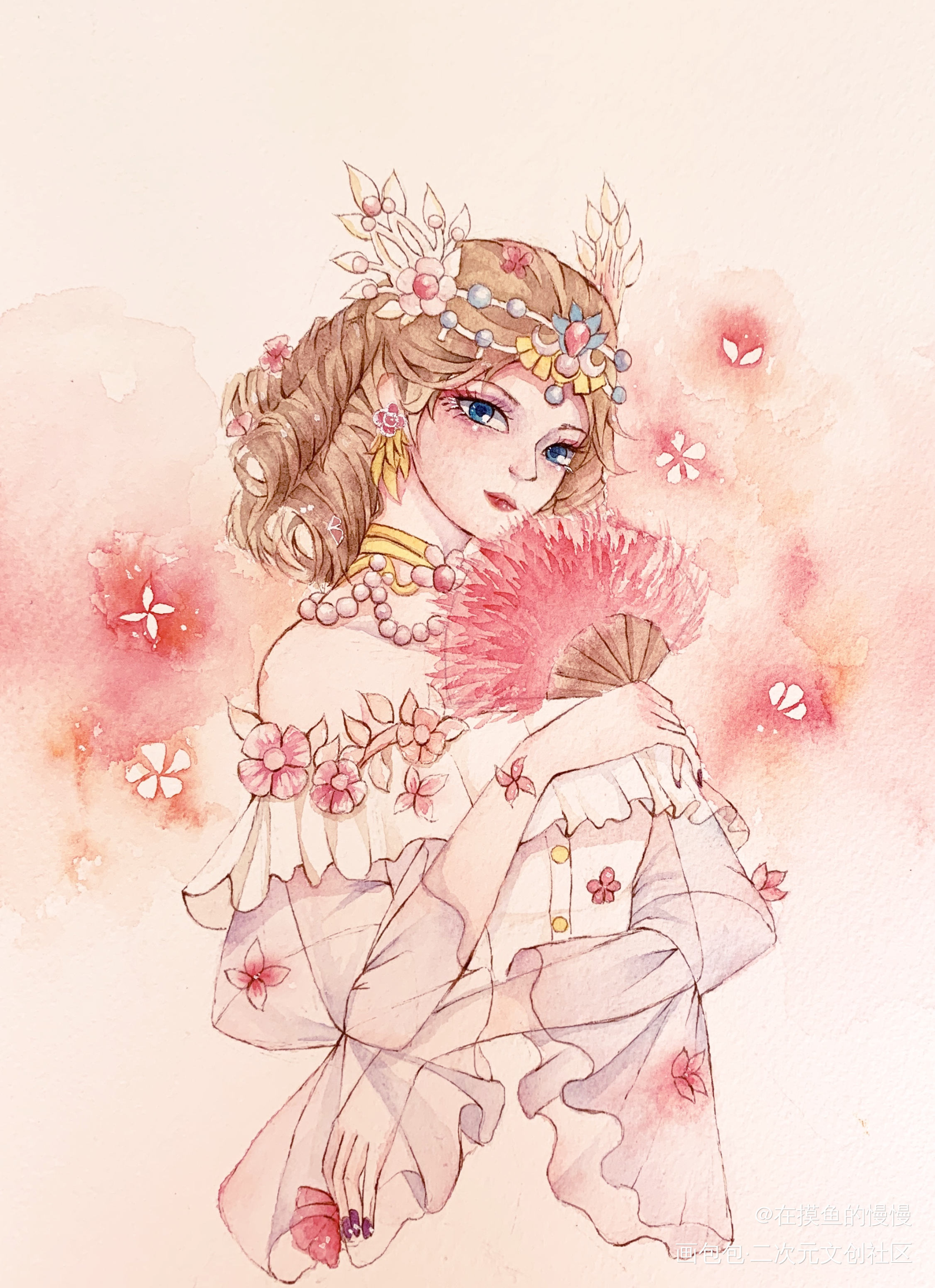 _第五人格红夫人手绘水彩水彩同人绘画作品