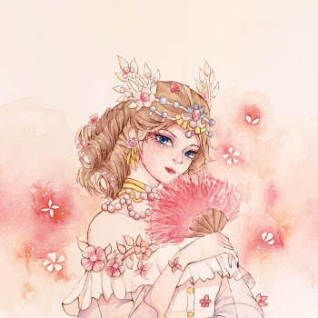 第五人格红夫人手绘水彩水彩同人绘画作品