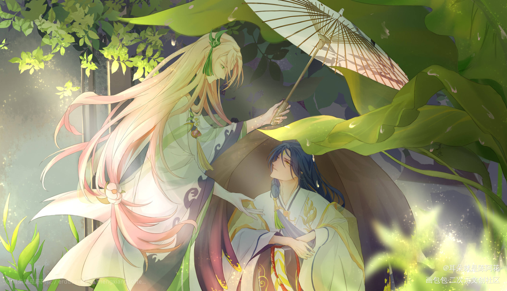 光。_食物语龙燕子推燕龙井虾仁平涂日系插画同人绘画作品