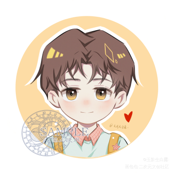 洛羿×温小辉_附加遗产188男团洛羿温小辉日系q版头像同人绘画作品