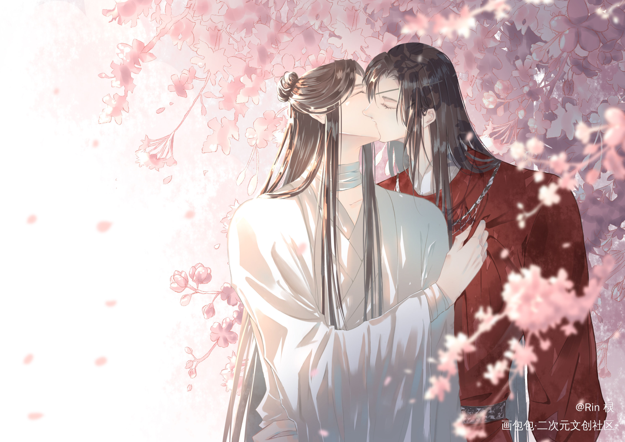 天官赐福  花怜_天官赐福谢怜花城谢怜花城平涂同人绘画作品