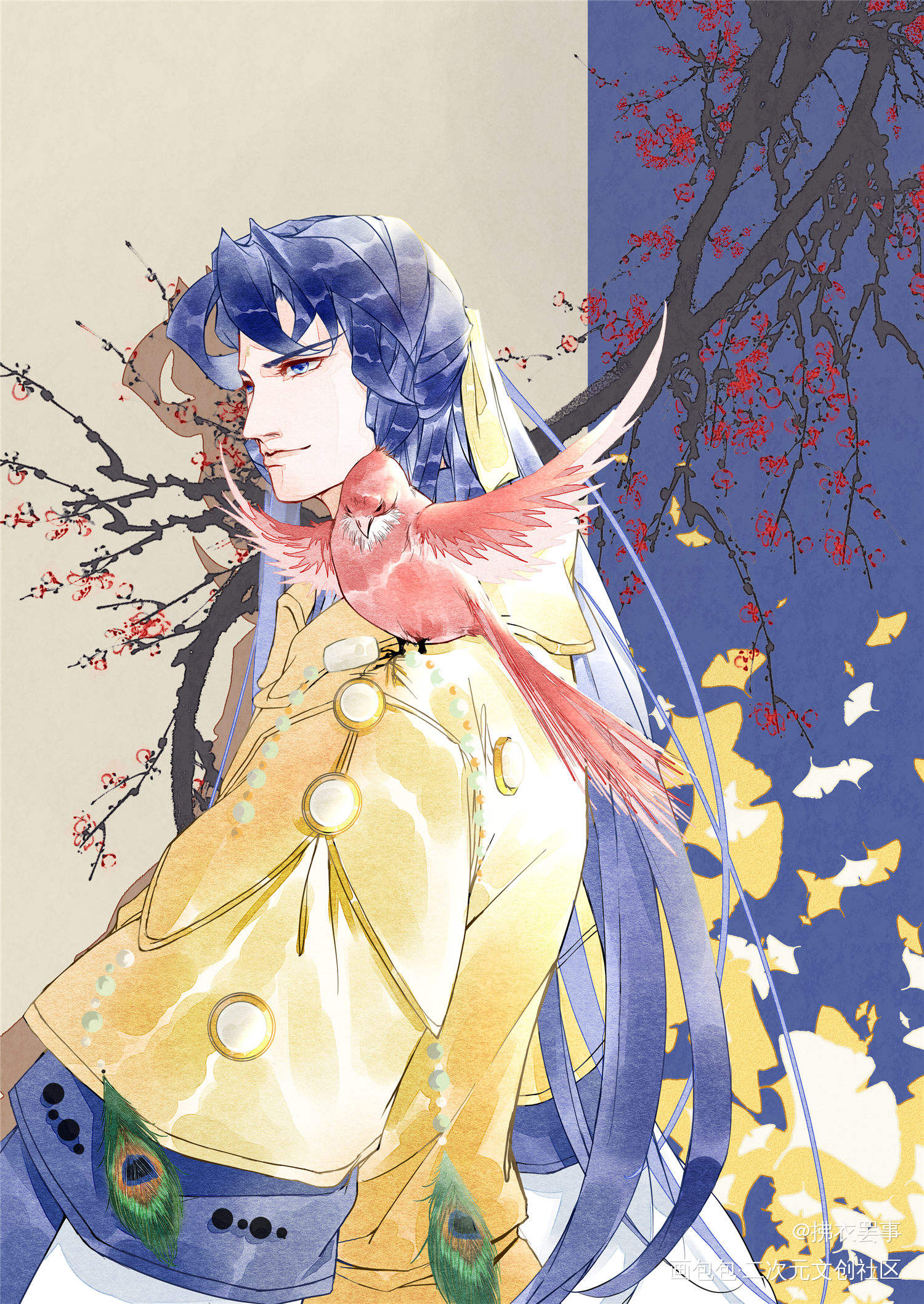 慕容情_霹雳布袋戏慕容情平涂插画同人绘画作品