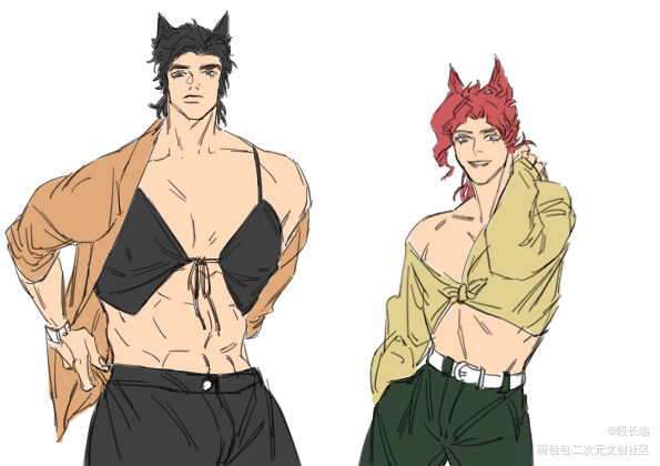 这也是承花_JOJO的奇妙冒险空条承太郎花京院典明绘画作品