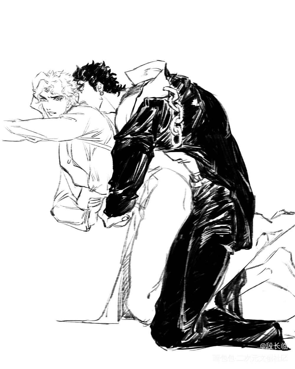 承花_JOJO的奇妙冒险空条承太郎花京院典明绘画作品