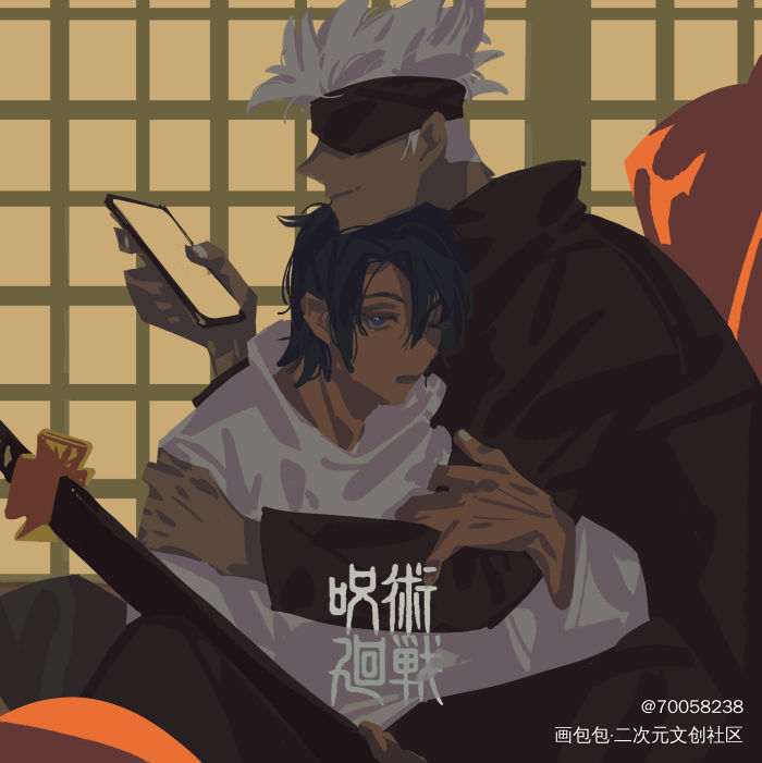 咒LOG#1 乙五/伏五_咒术回战伏五乙五乙骨忧太伏黑惠五条悟绘画作品