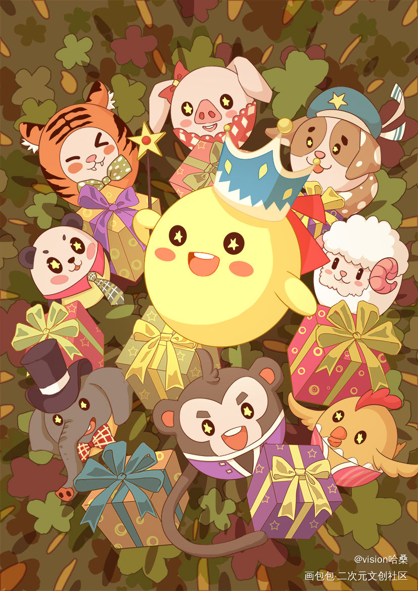 包包一周年贺图_画包包平涂Q版插画绘画作品