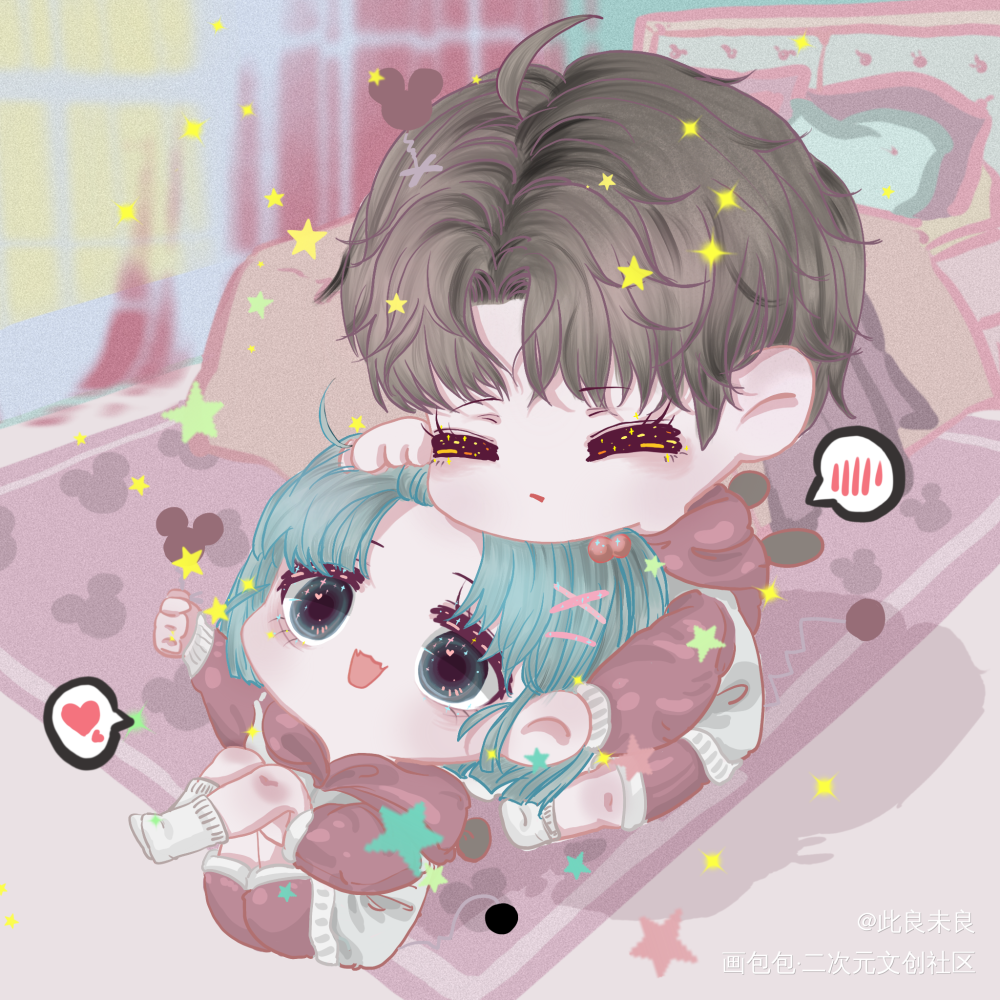 洛羿生日快乐✨_附加遗产188男团洛羿温小辉Q版绘画作品