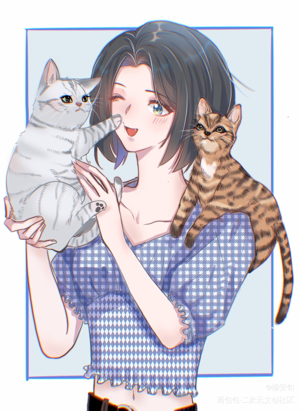 是自己家的漂亮猫猫！_Q版猫咪头像oc绘画作品
