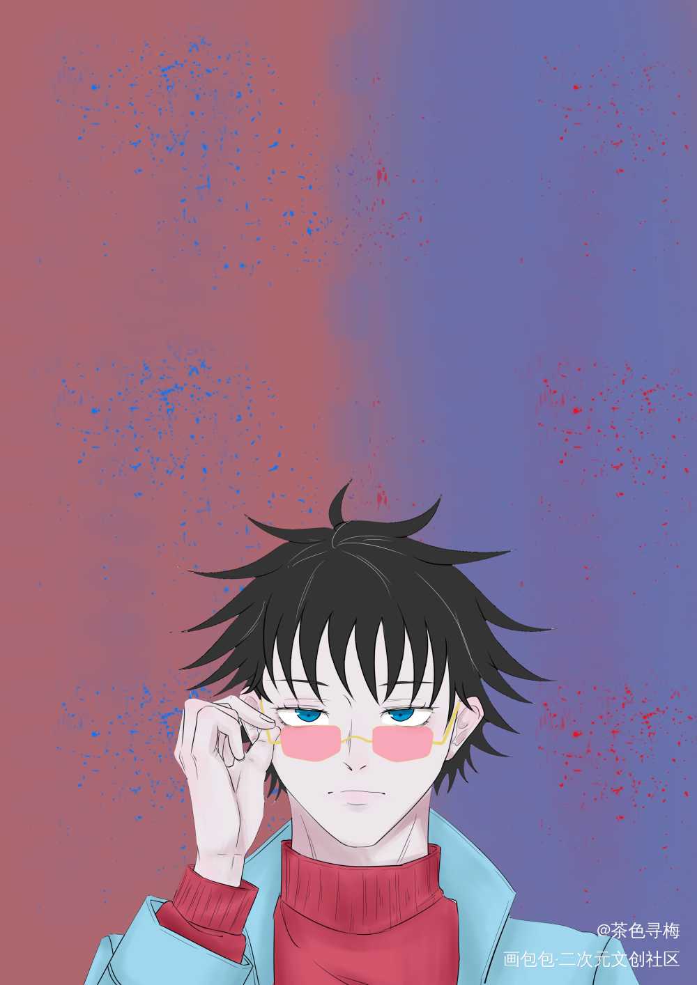 摸鱼_咒术回战伏黑惠平涂同人绘画作品