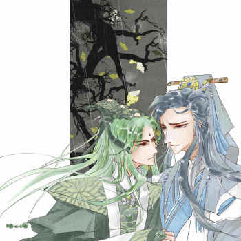 杏默_金光布袋戏杏默杏花君默苍离平涂插画同人绘画作品