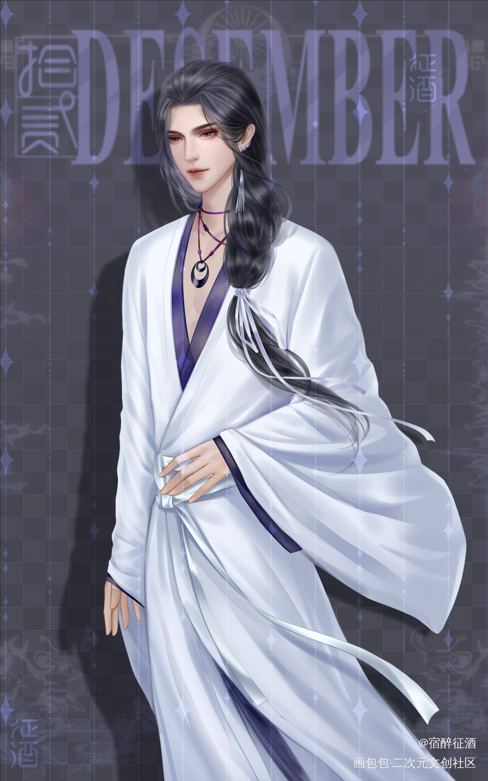 《夜鸦》_古风人物立绘古风半厚涂求配文我要上首推原创人物原创oc绘画作品