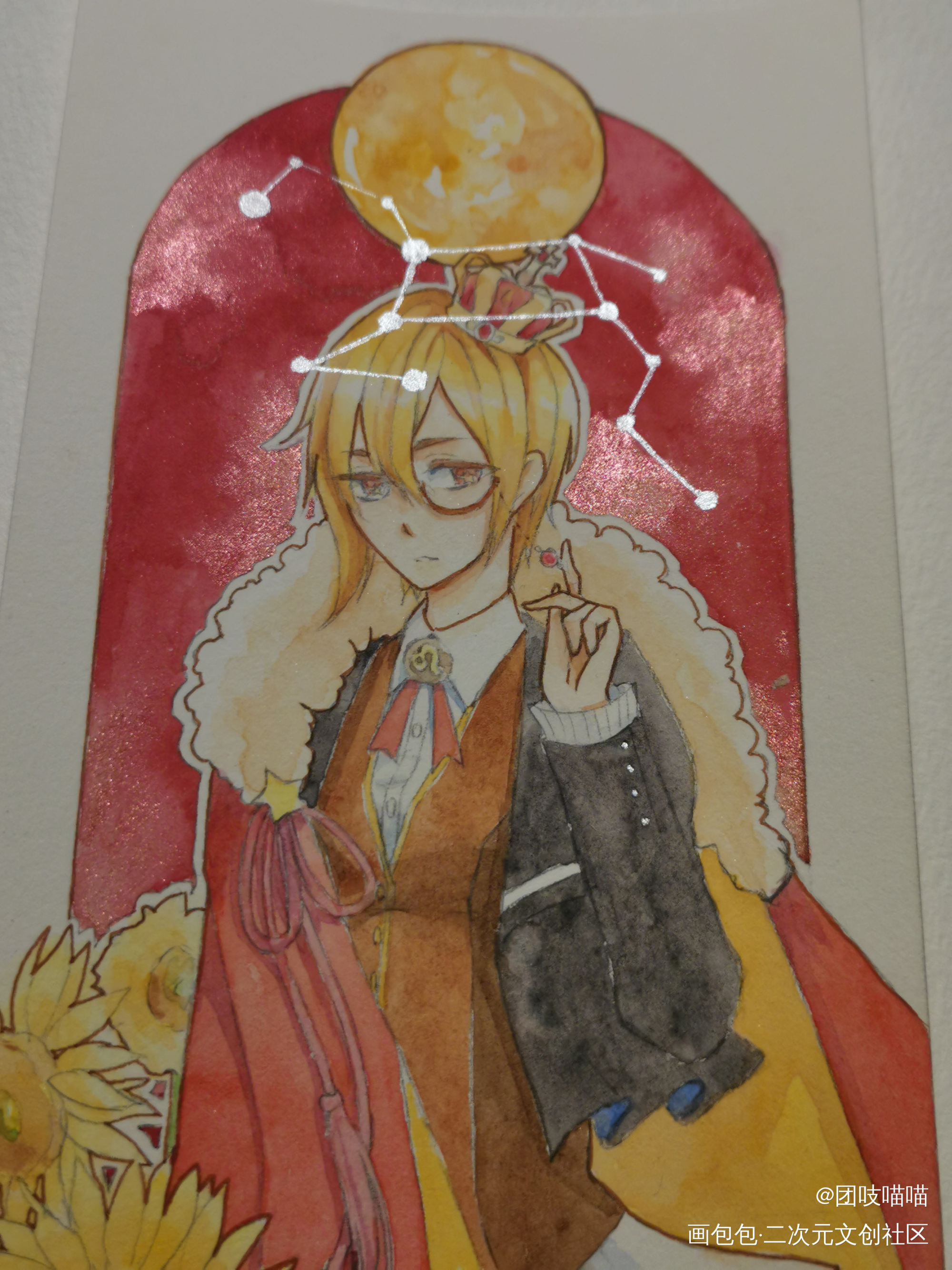 狮子座_水彩日系原创设计绘画作品
