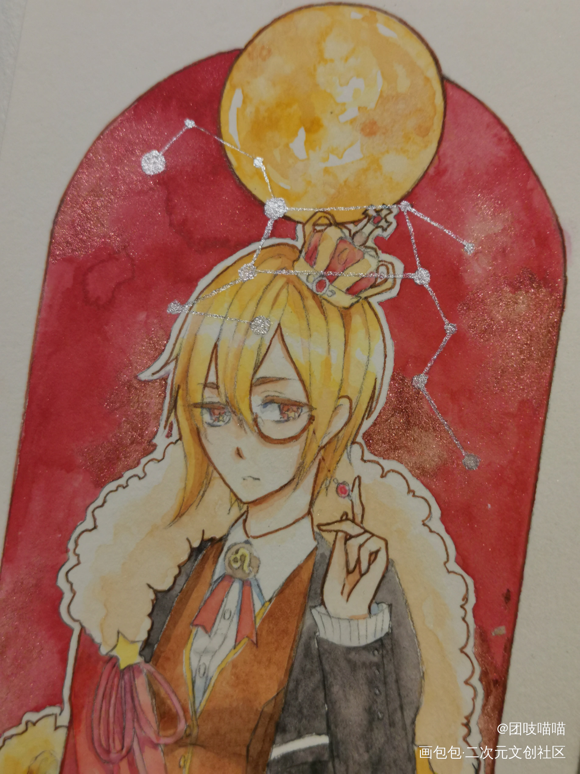 狮子座_水彩日系原创设计绘画作品