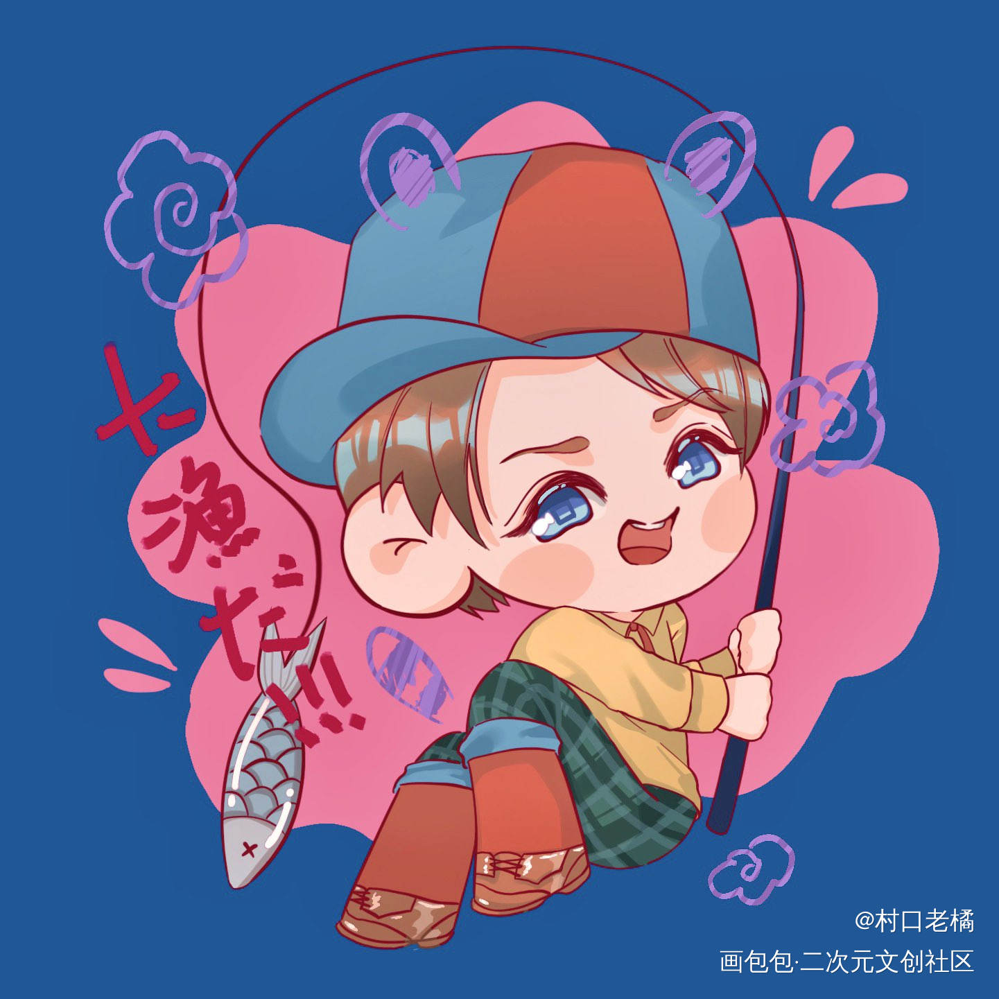 智！_大野智平涂Q版插画怪物君怪物くん绘画作品
