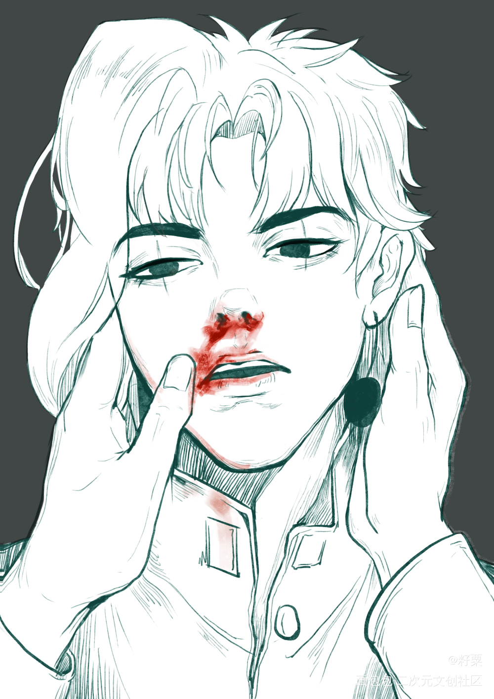 _JOJO的奇妙冒险承花花京院典明JOJO绘画作品