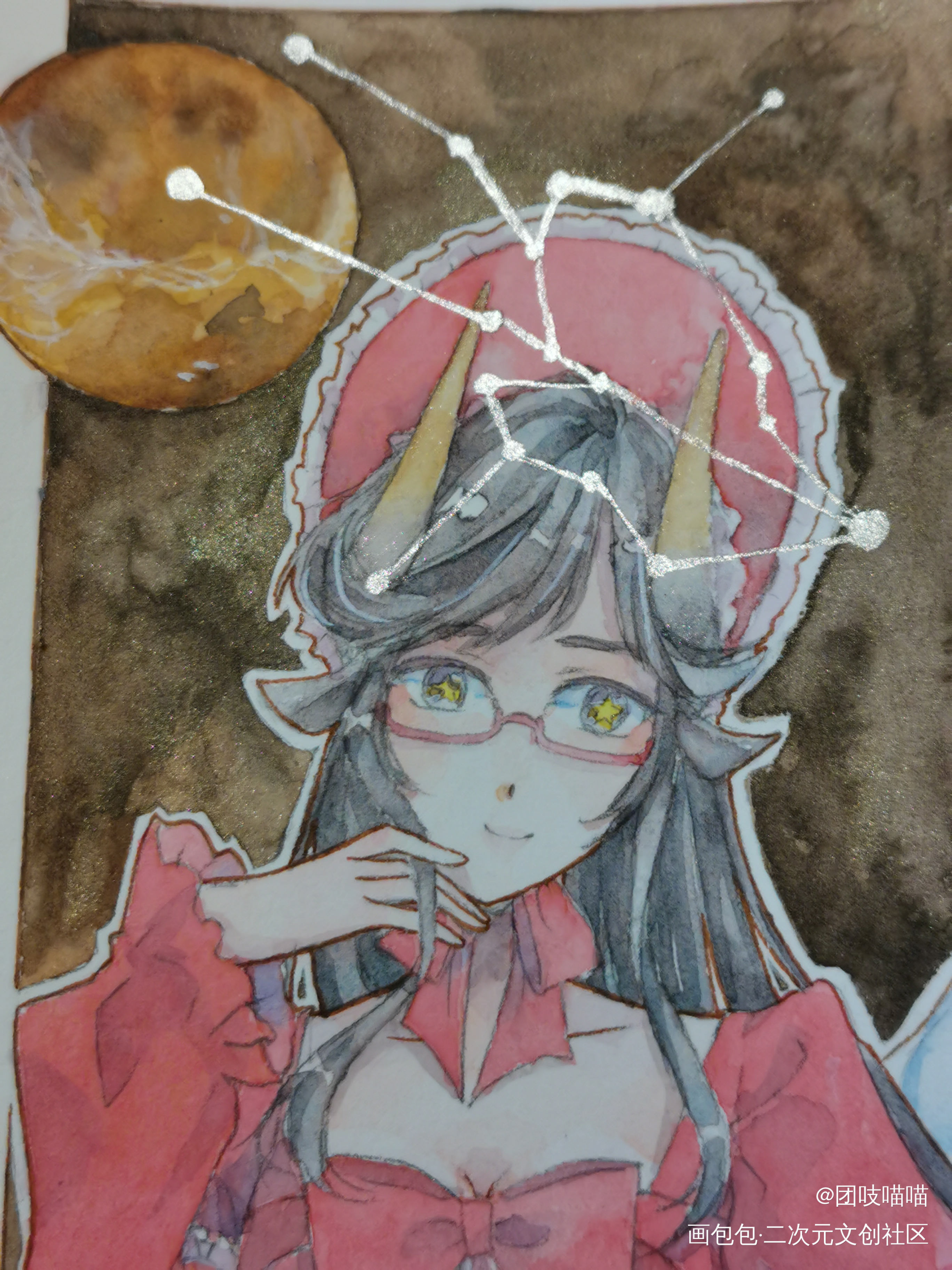 金牛座_水彩原创绘画作品