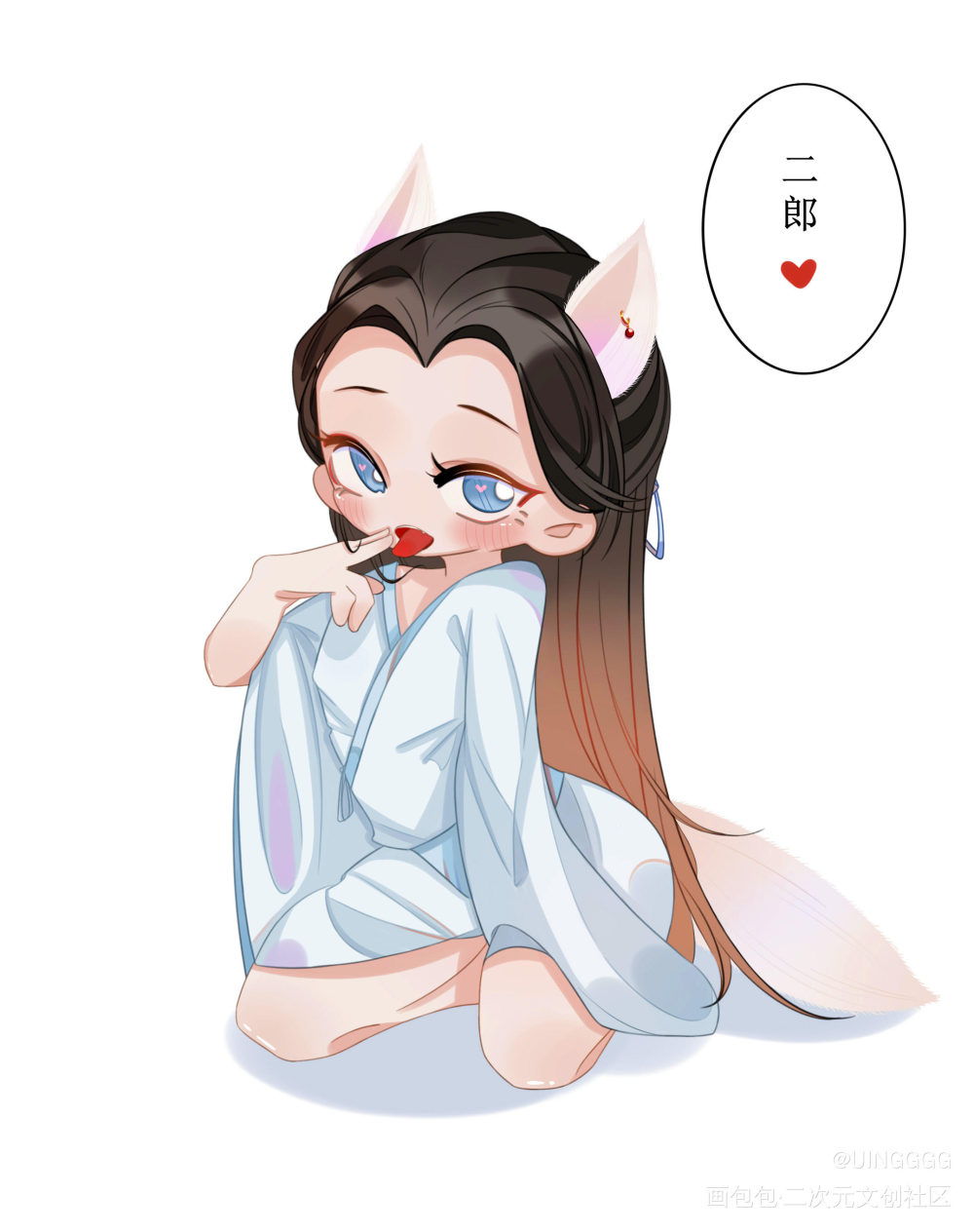 是只小狐狸没错了！_将进酒绘画作品