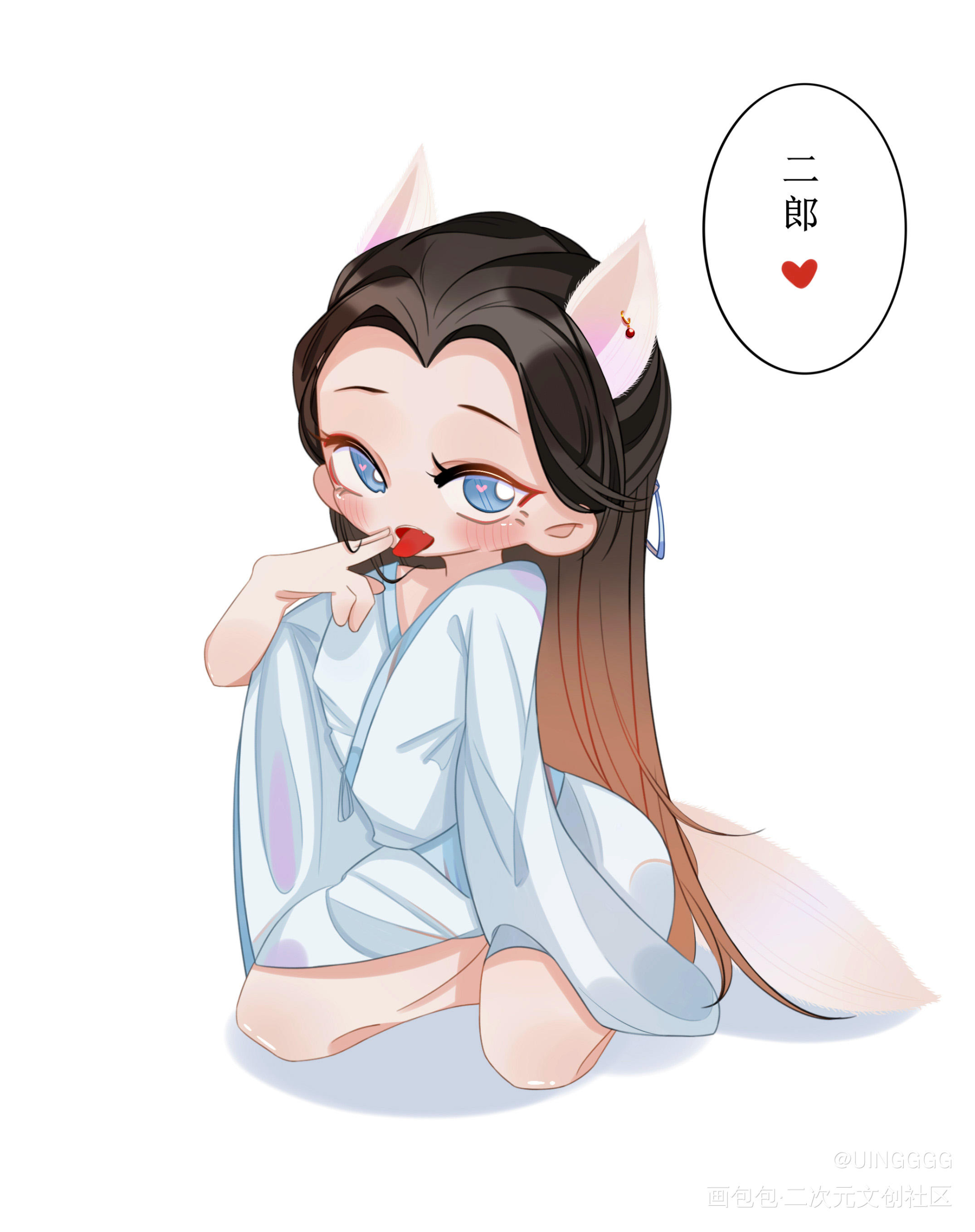 是只小狐狸没错了！_将进酒绘画作品