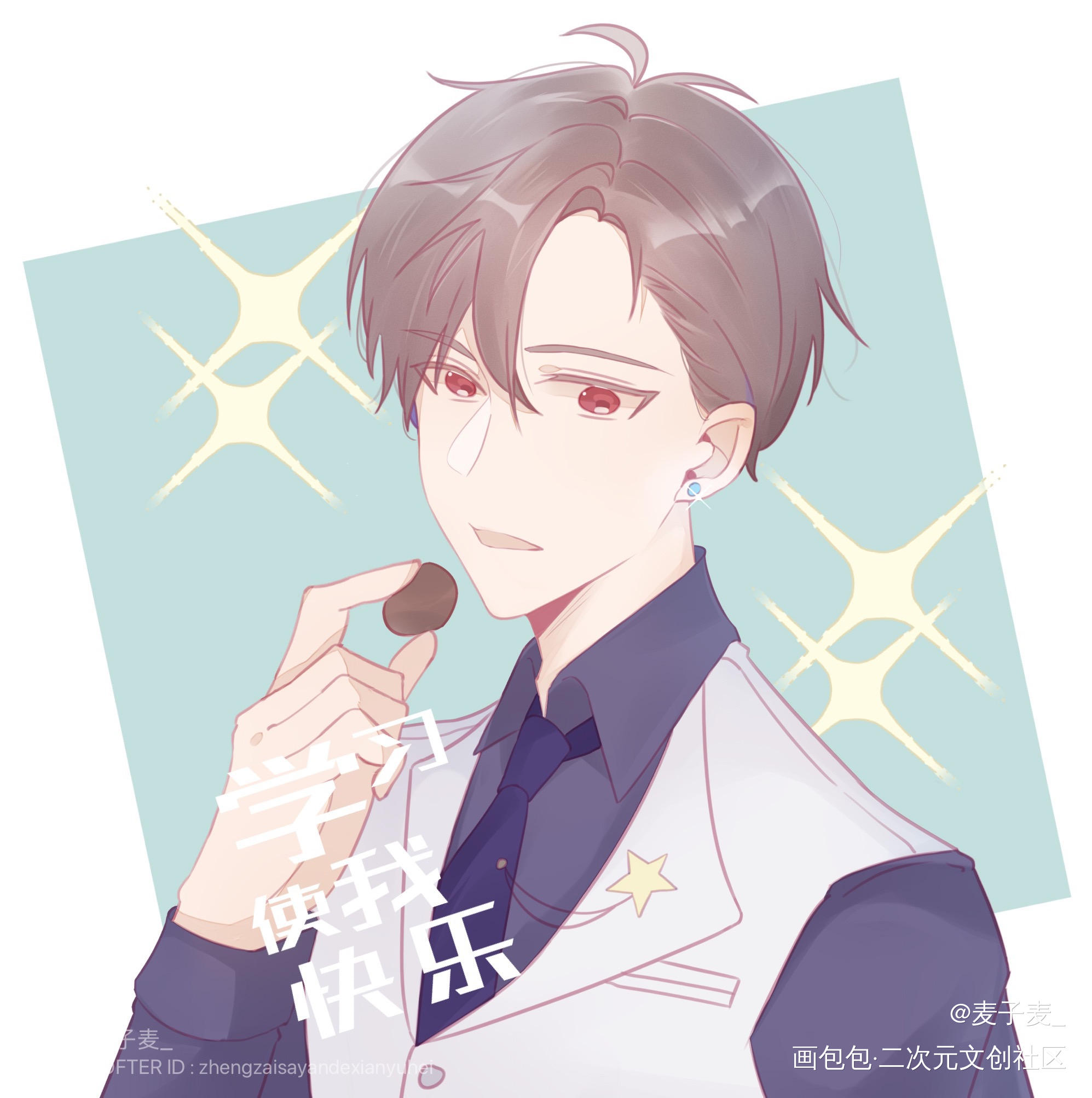 试着改改画法_(:з」∠)__龙之谷牧师平涂日系头像绘画作品