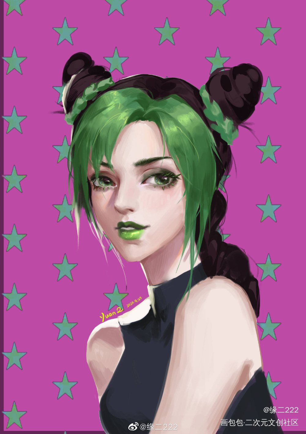 库存Jojo_空条徐伦厚涂头像JOJO绘画作品