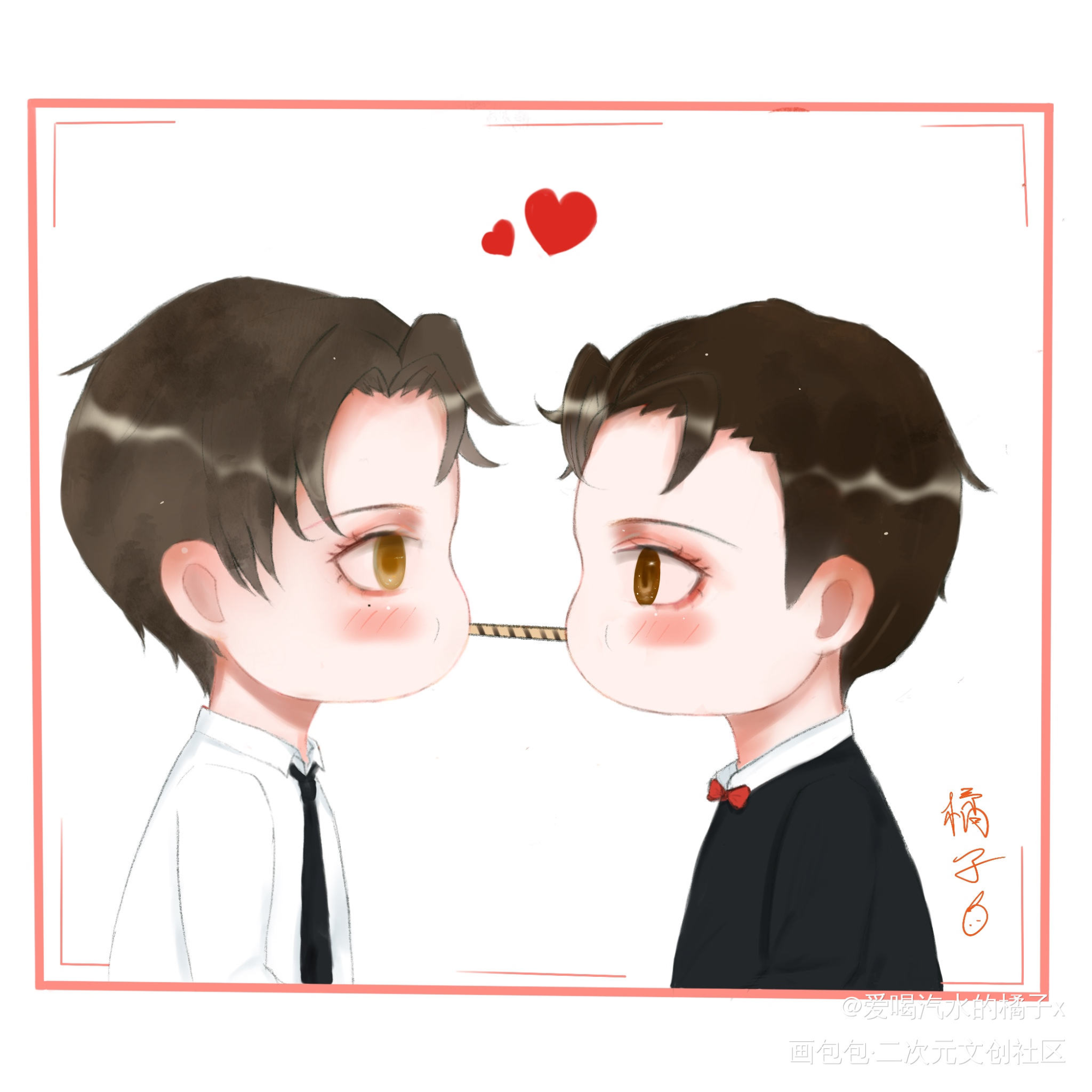 妹叔Pocky Game_188男团黎朔赵锦辛Q版同人绘画作品