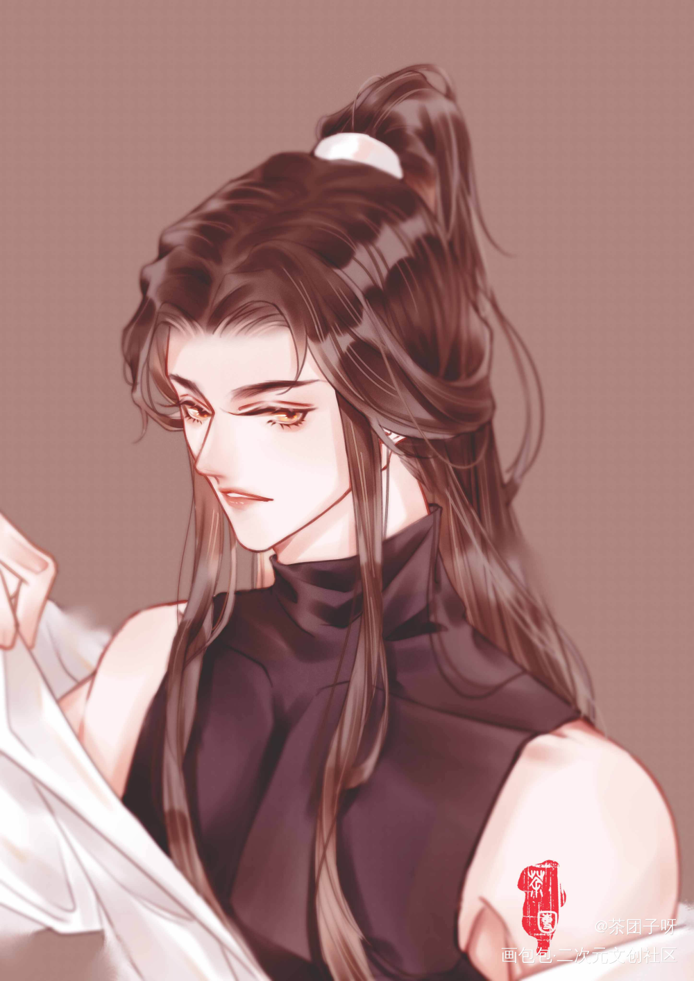 瞎摸一个现代装师尊_二哈和他的白猫师尊楚晚宁古风平涂头像同人绘画作品
