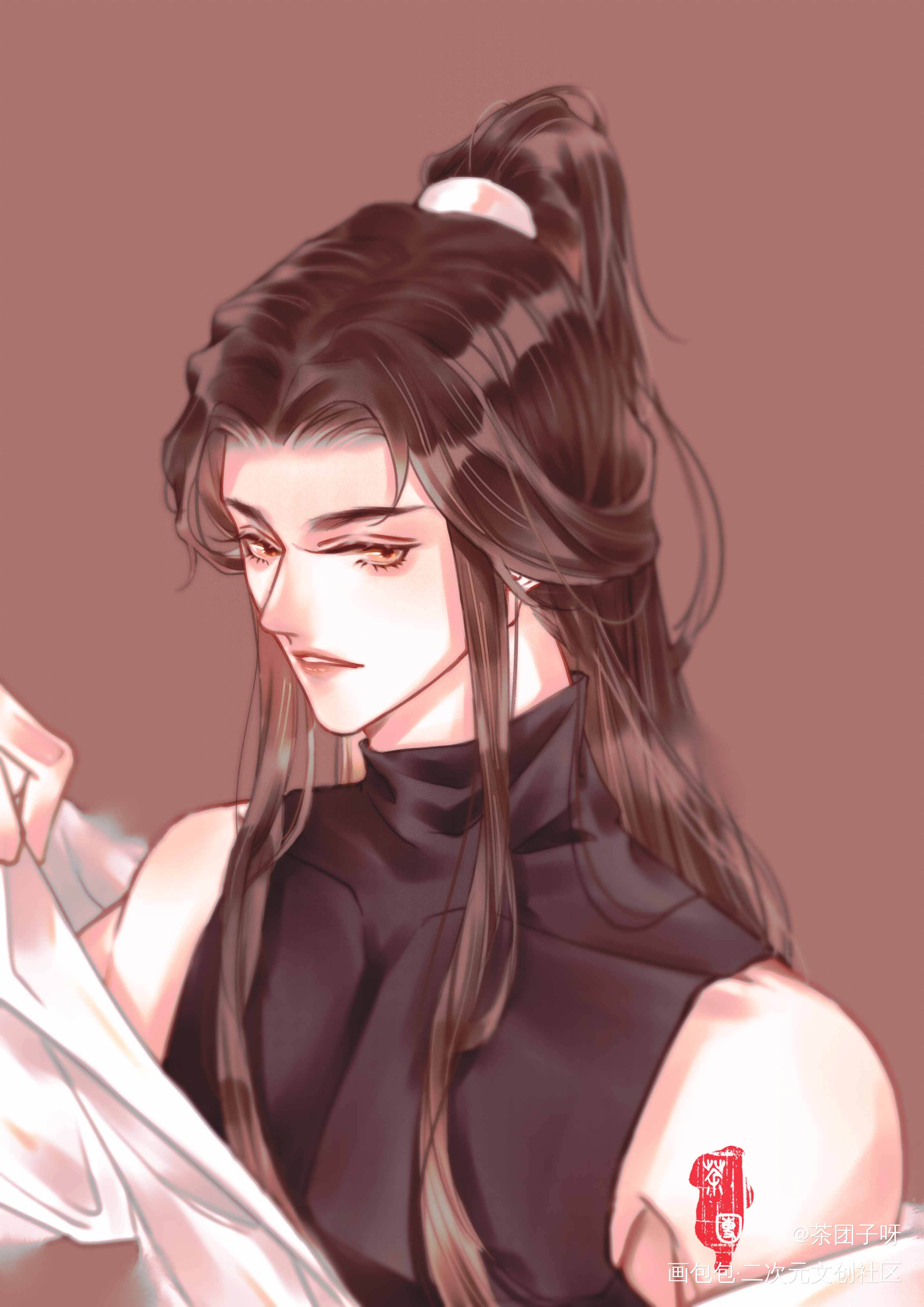 瞎摸一个现代装师尊_二哈和他的白猫师尊楚晚宁古风平涂头像同人绘画作品