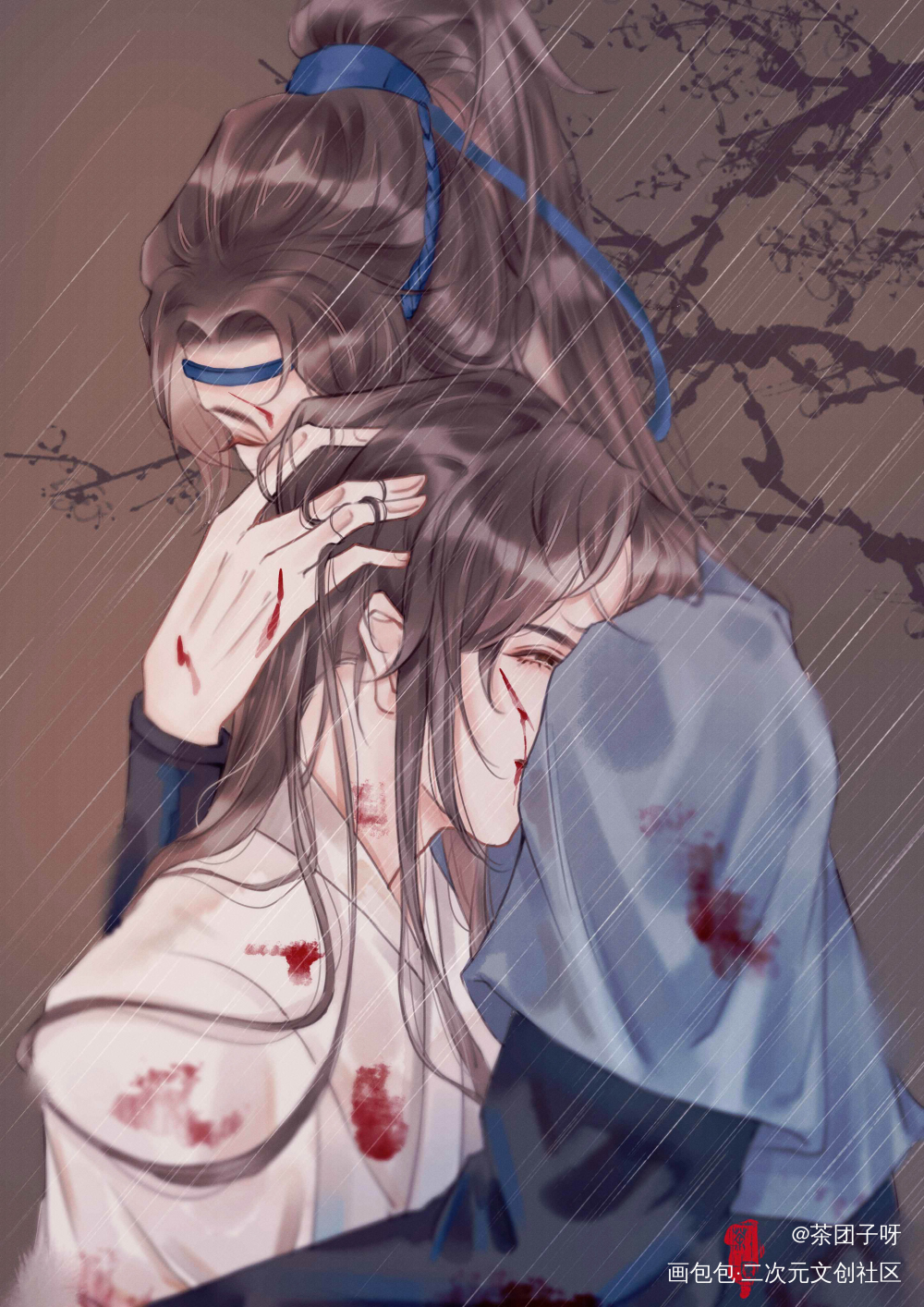 我好痛_将进酒策舟古风平涂头像同人绘画作品