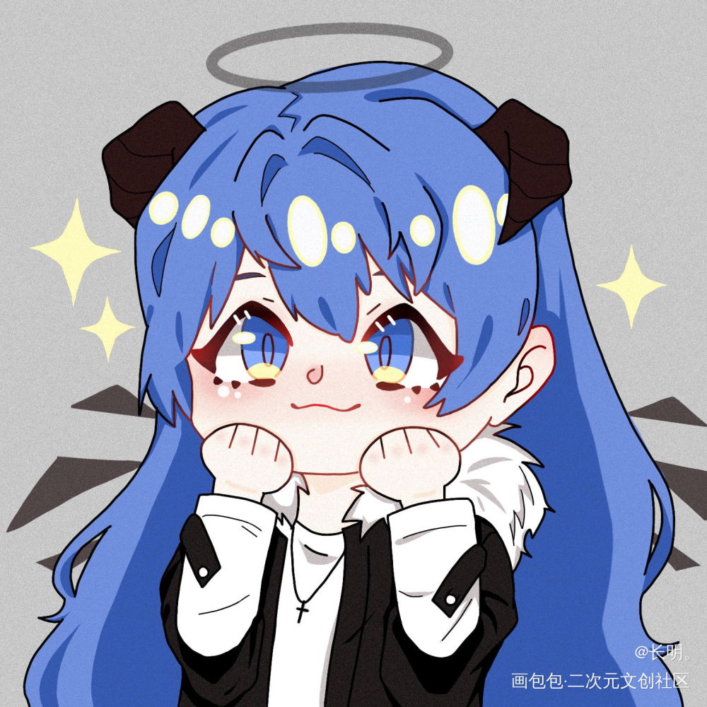 _明日方舟莫斯提马德克萨斯Q版绘画作品