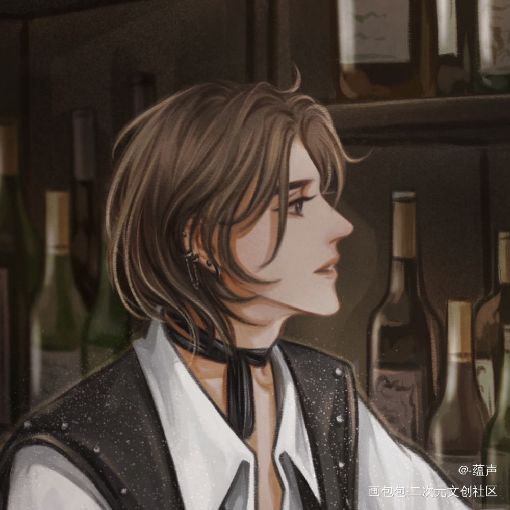 现代向：驻唱歌手和调酒师_杀破狼长庚顾昀绘画作品