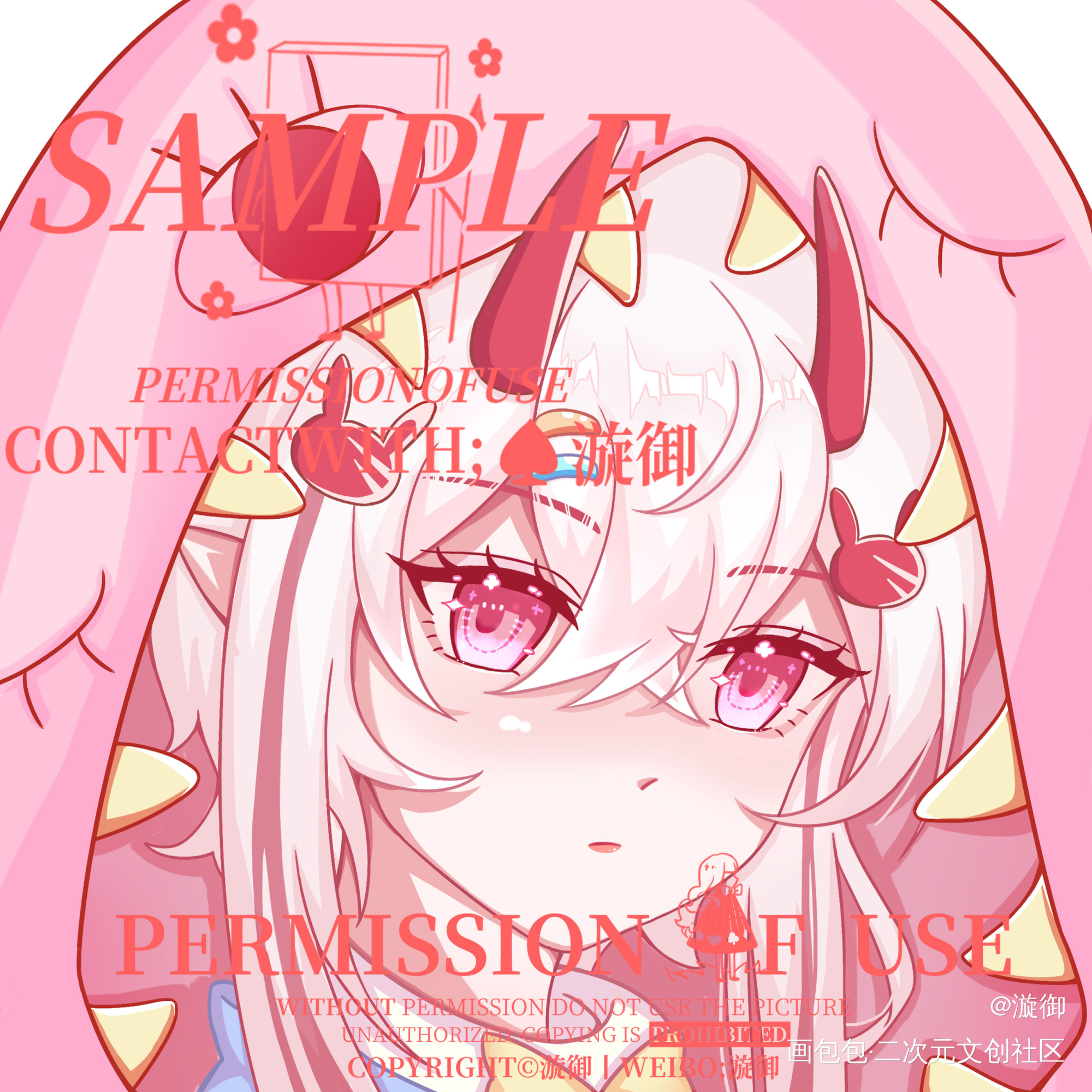 是2张稿子，不可以用_别人的oc平涂头像约稿约稿oc绘画作品