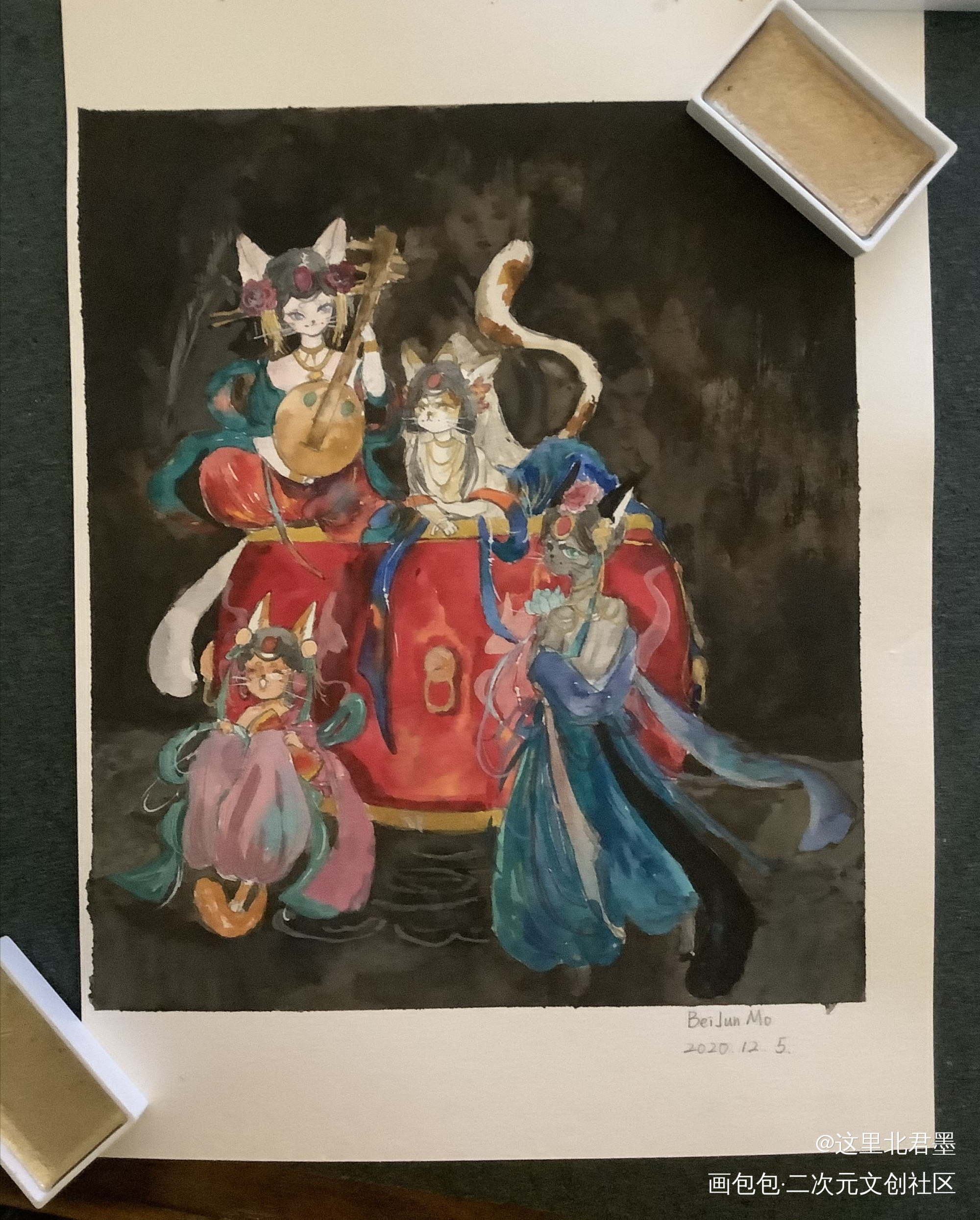 墨方浅录•敦煌_古风水彩水彩求点评求配文我要上首推插画原创设计原创人物原创原创ococ绘画作品