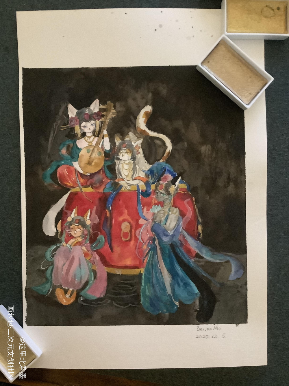 墨方浅录•敦煌_古风水彩水彩求点评求配文我要上首推插画原创设计原创人物原创原创ococ绘画作品