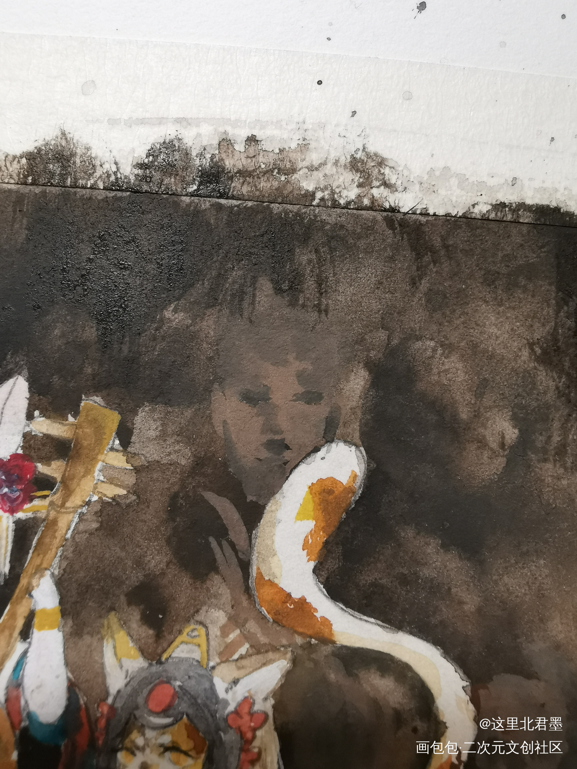 墨方浅录•敦煌_古风水彩水彩求点评求配文我要上首推插画原创设计原创人物原创原创ococ绘画作品