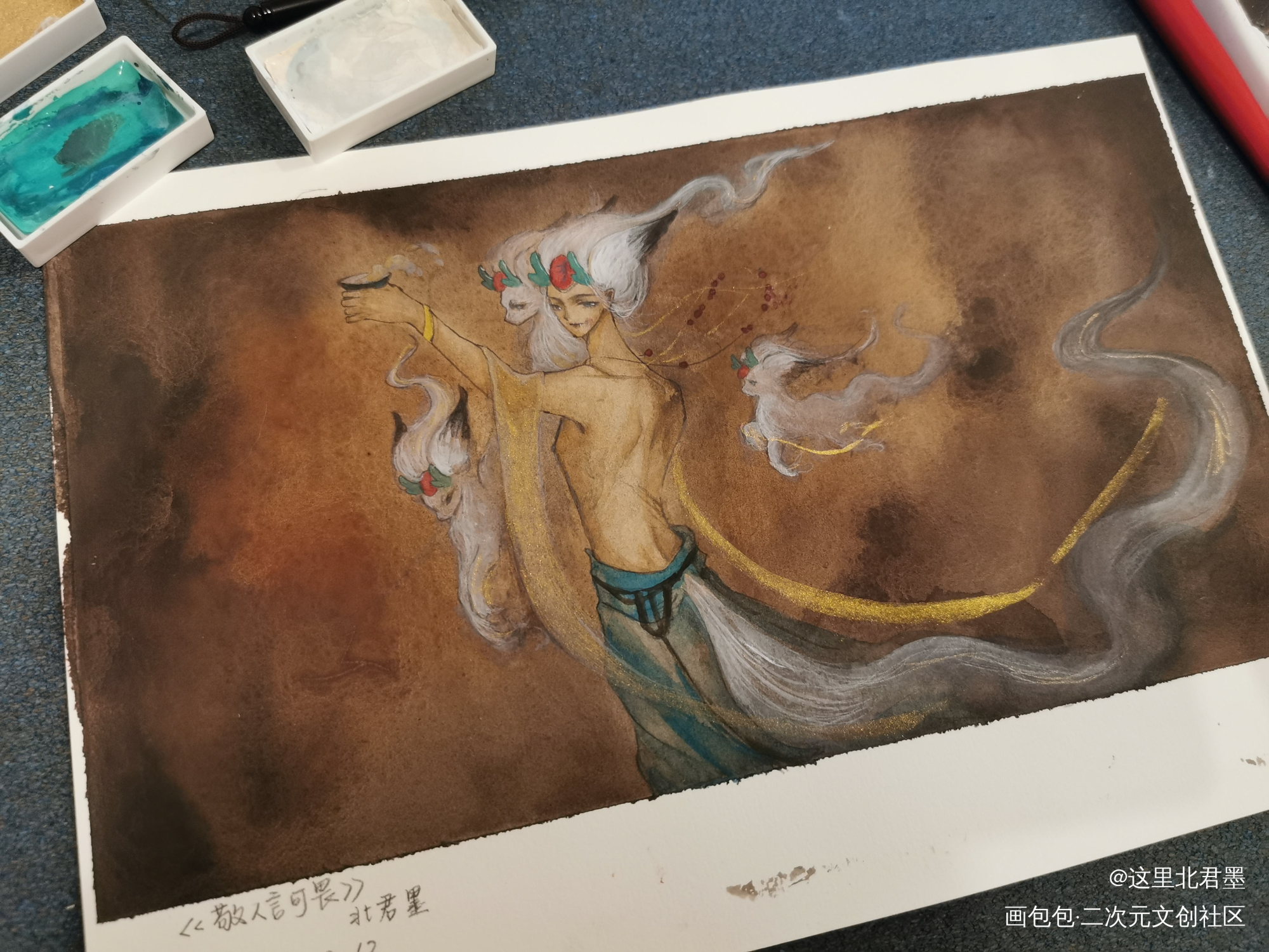 “敬人言可畏”_古风水彩求点评求配文我要上首推插画原创人物原创原创ococ绘画作品