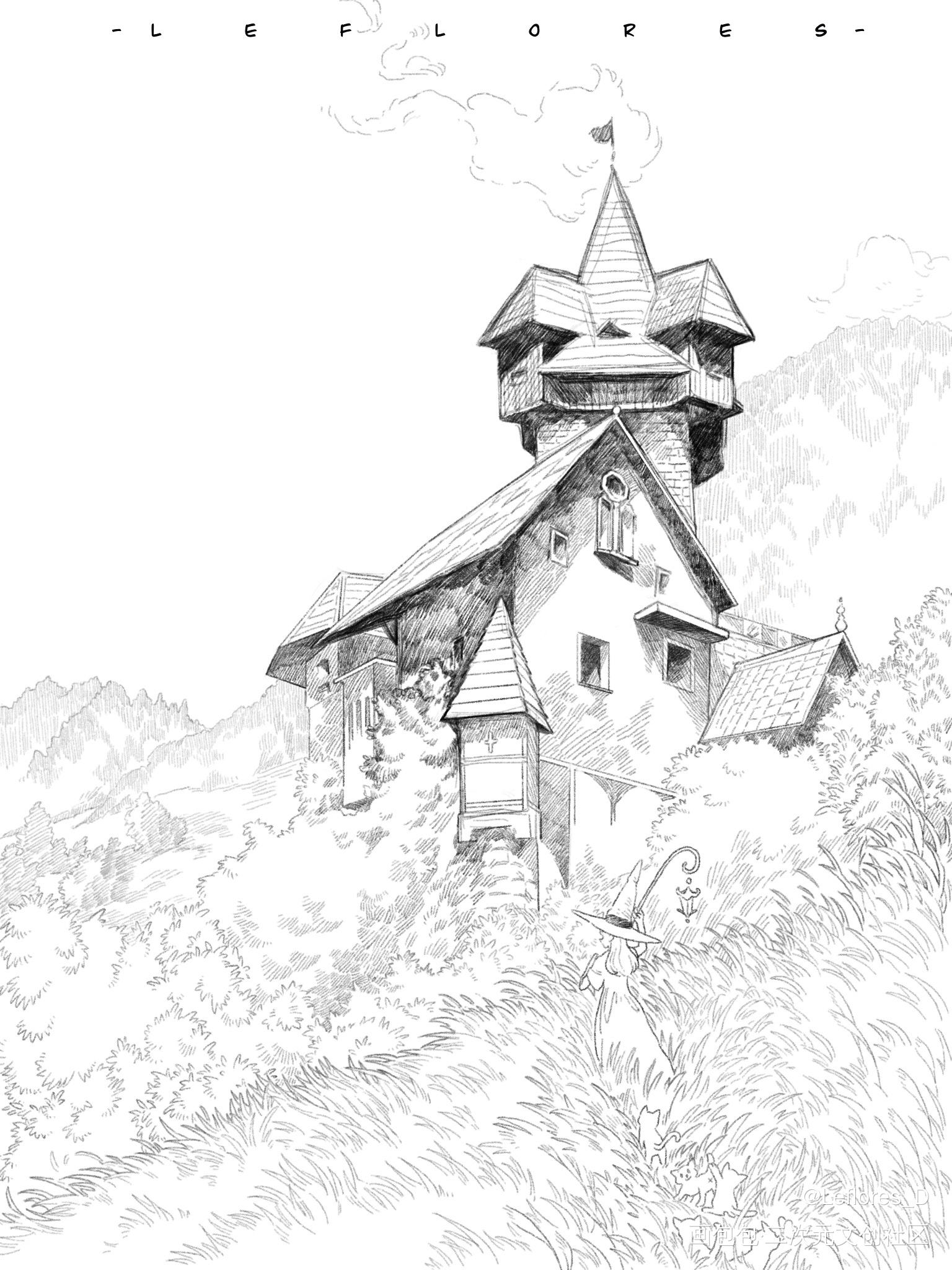 喵喵夜袭！_平涂插画原创原创绘画作品