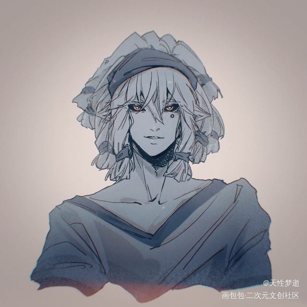 帕_凹凸世界帕洛斯黑白漫画头像绘画作品