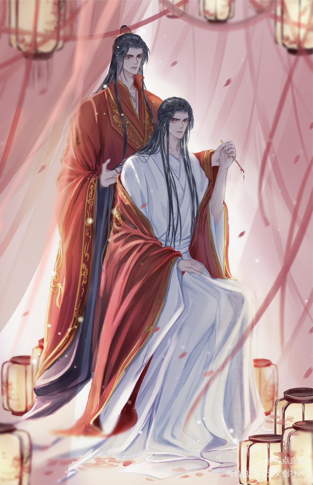 _二哈和他的白猫师尊燃晚绘画作品