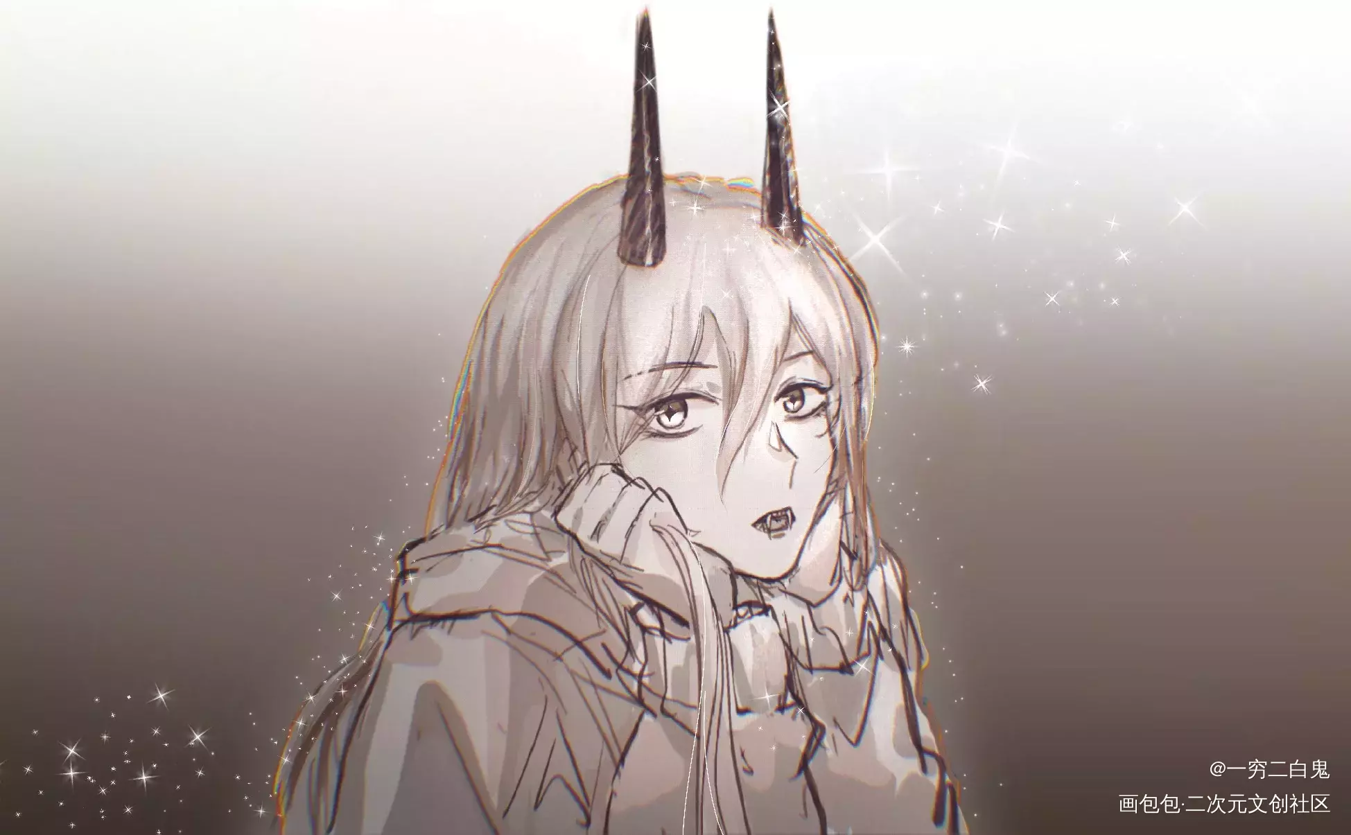 电锯人相关_电锯人天使恶魔帕瓦平涂日系头像插画同人绘画作品