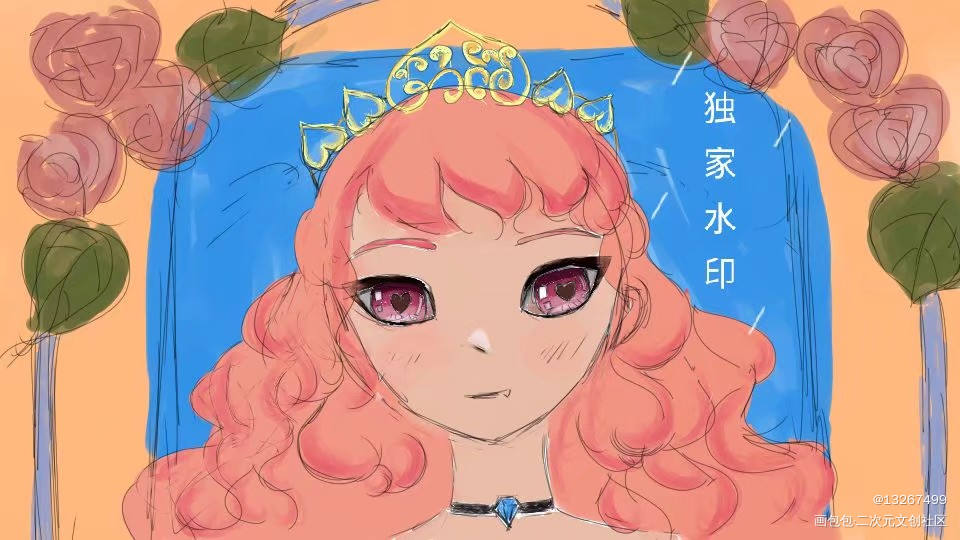 美美的小公主_插画板绘插画原创绘画作品