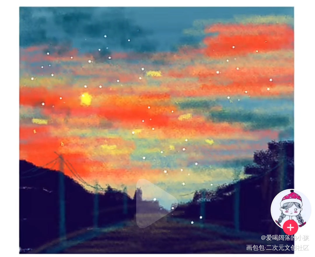 抖音学画画_夜空绘画作品