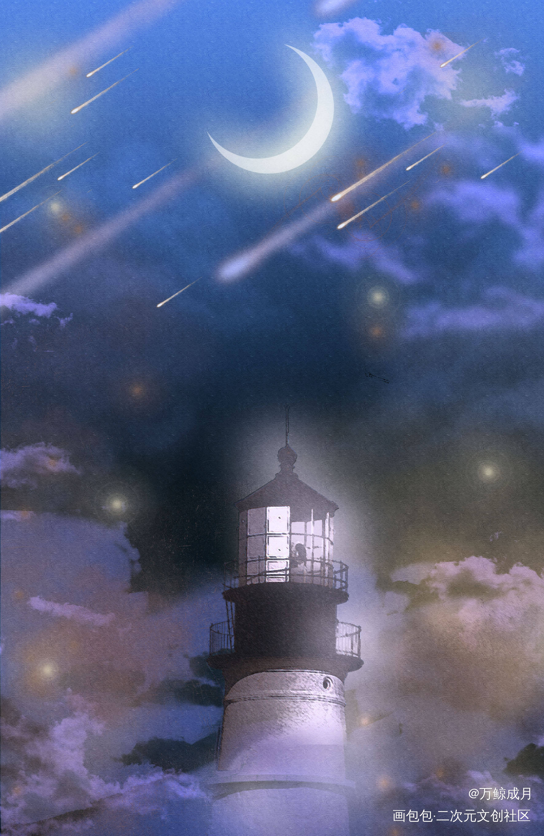夜月流光_美工平面设计绘画作品