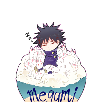 惠饭饭_咒术回战伏黑惠平涂日系q版同人绘画作品