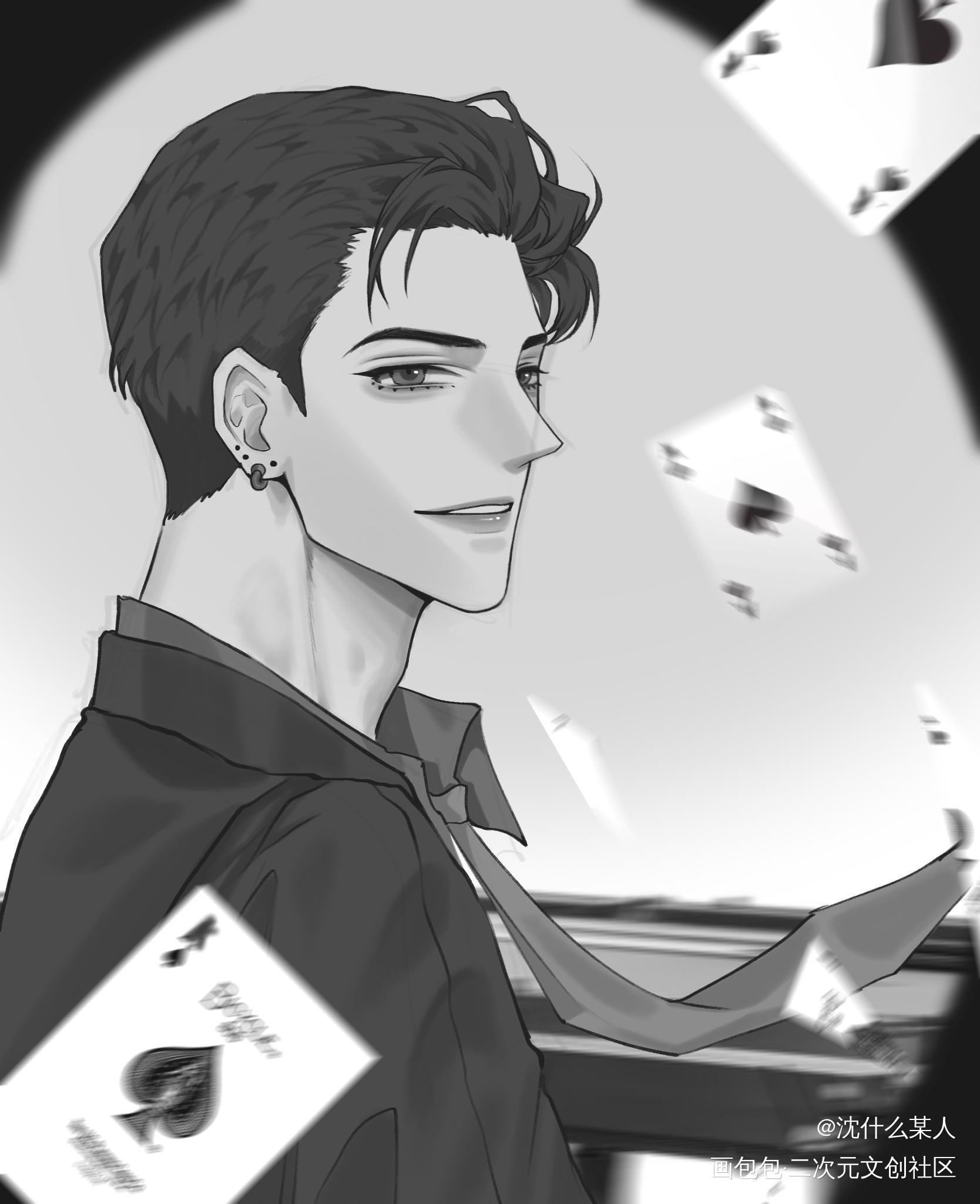 求求让我过画师认证我想开摊啊啊_落不下段琰段锐厚涂同人闻劭绘画作品