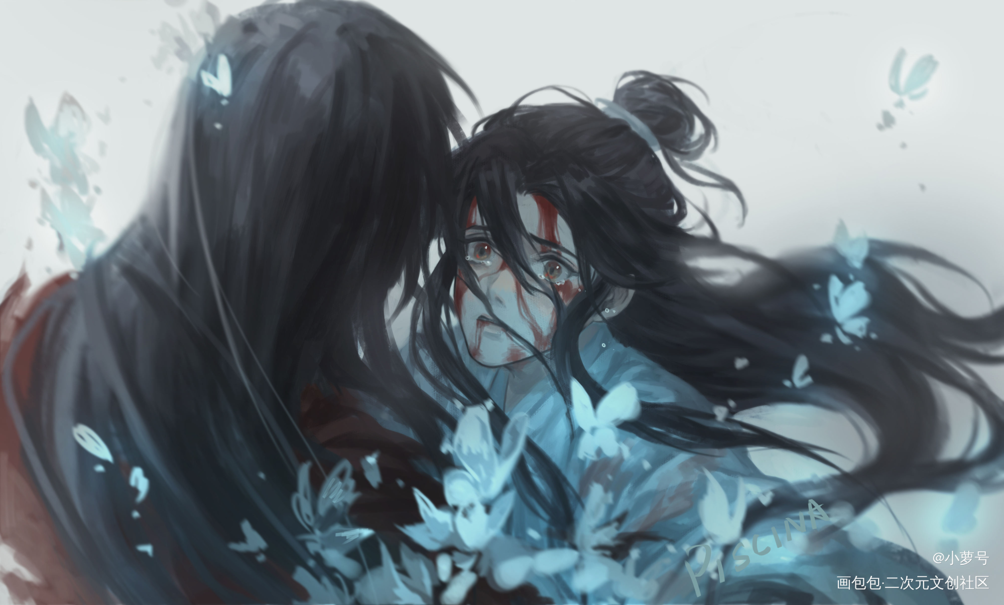 明信片专用_天官赐福花怜花怜花城花城厚涂插画同人绘画作品